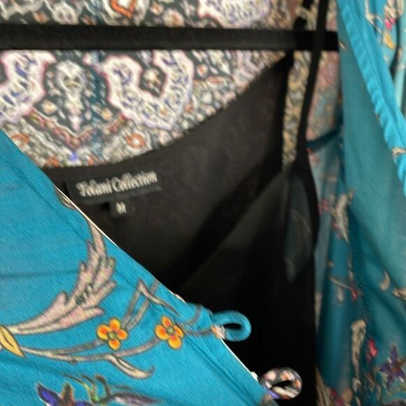 Tolani Collection Asymmetric Hem Button Front Printed Dress M - Picture 9 of 11